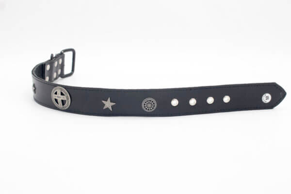Christian Cross Dog Collar | Genghis Christian Cross & Star Leather Dog Collars