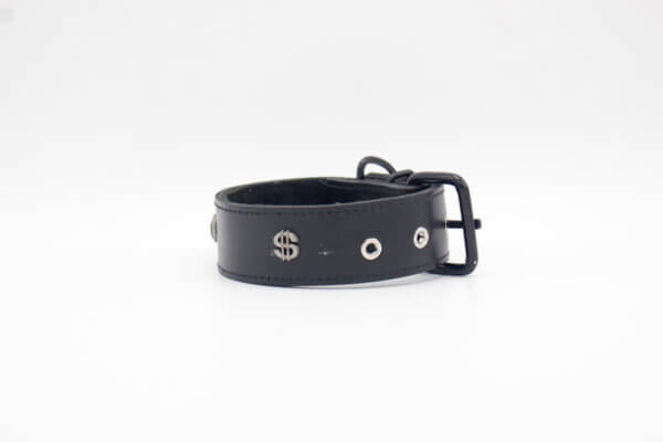 Money Gun Dog Collar | Genghis Money Gun leather Dog Collars