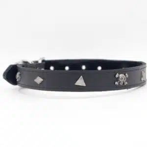 Triangle Stud Dog Collars | Genghis Skull & Triangle Stud Leather Dog Collar