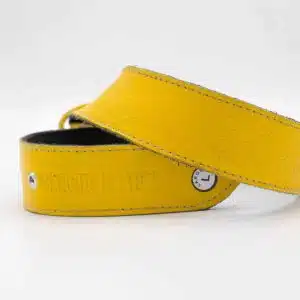 Vintage Yellow Dog Collar | Vintage Simple Yellow Leather Dog Collars