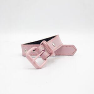 Pink Simple Leather Dog Collar