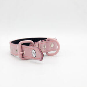 Pink Leather Dog Collar / Leather collar for puppy's & cats