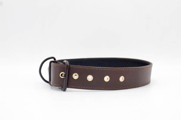 Vintage Tin Brown Dog Collar Simple Tin Brown Leather Dog Collars