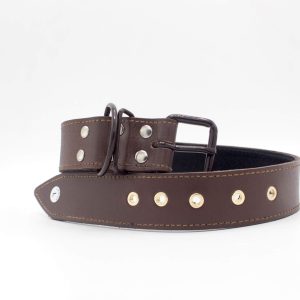 Vintage Tin Brown Dog Collar | Simple Tin Brown Leather Dog Collars