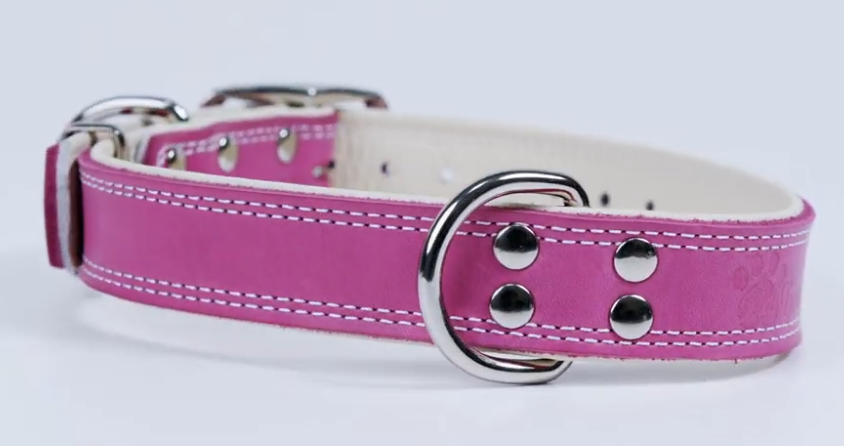 Pink Leather Collar